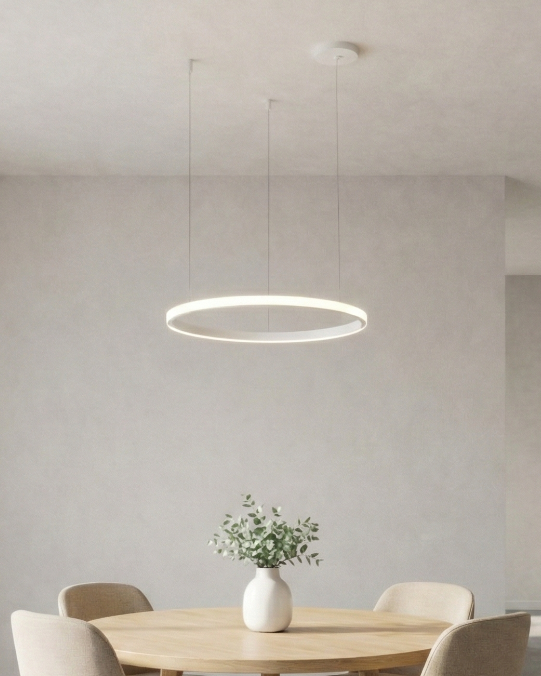 lustre pendente anel de led losi 1 argola aro em aluminio